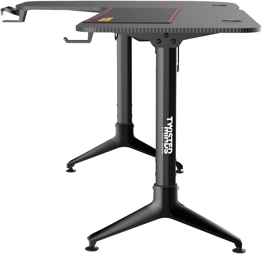 Twisted Minds L-Shaped Left Gaming Desk with Y-Shaped Legs, Left (Electronic Games)