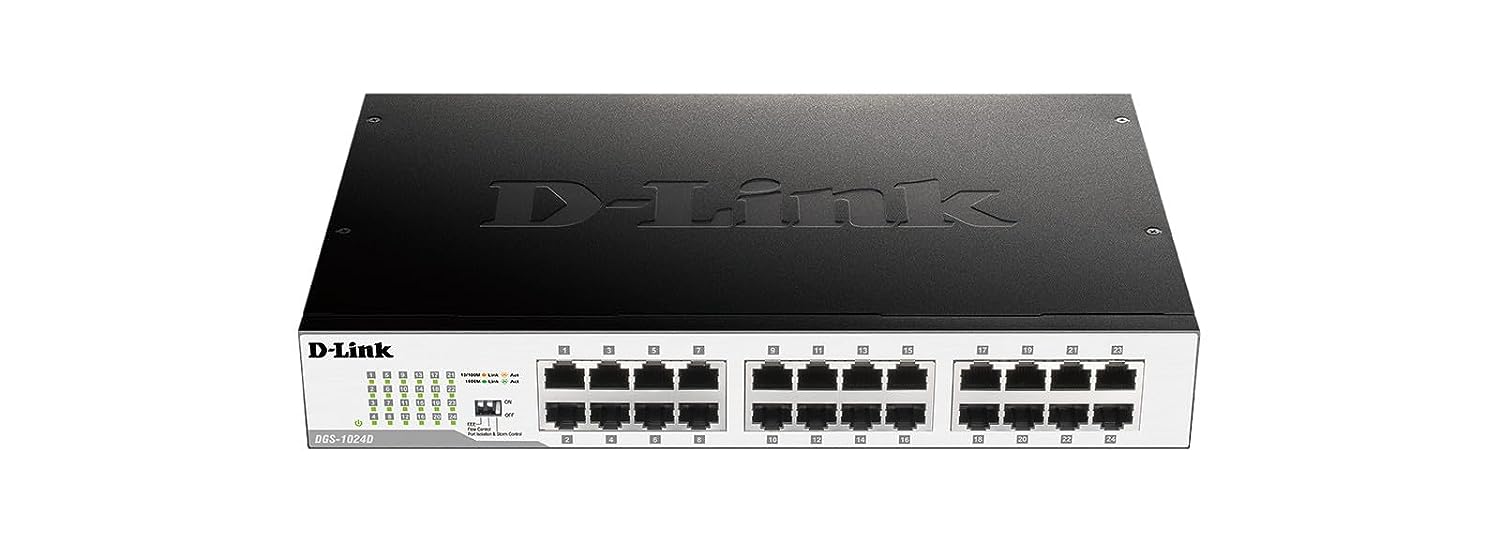 D-Link - DGS-1024D/E - 24-port 10/100/1000Base-T Unmanaged Green Desktop Gigabit Switch
