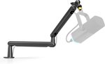  FIFINE Boom Arm Mic Stand, Low Profile Microphone Arm Stand, Podcast Mic Boom Arm with Desk Mount, Cable Channels Management, Metal Boom Arm White for...