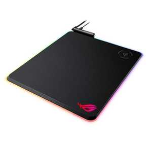 ASUSROG Balteus Qi Vertical Gaming Mouse Pad with Wireless Qi Charging Zone, Hard Micro-Textured Gaming Surface, USB Pass-Through, Aura Sync RGB Lighting and Non-Slip Base (12.6â€ X 14.6â€)