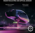 Razer Basilisk V3 Pro USB Wireless Optical Gaming Mouse, 30K DPI Optical Sensor, Chroma RGB Lighting, HyperScroll Tilt Wheel, 750 IPS Speed, 11 Programmable Buttons, White | RZ01-04620200-R3G1