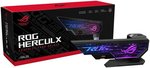  Asus XH01 ROG Herculx Graphics Card Holder, Toolless Mount, Convenient Integrated Level, Zinc Alloy Structure, Height Adjustable From 72 to 128mm, Aura Sync, For RTX 40 Series, Black | 90DA0020-B09000