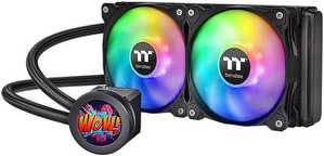 Thermaltake Floe Ultra 240 RGB AIO Liquid CPU Cooler, 2.1â€ TFT-LCD Display, 2x120mm Fan, 3200 RPM Motor Speed, 4.56W Power, Intel LGA 2066/2011 AM5/AM4 Black | CL-W349-PL12SW-A