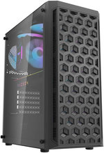 DarkFlash DK350 ATX Computer Case, 4x Pre-Installed aRGB Fans, Up to 360mm Radiator & 6 Fan Support, 0.5mm SPCC Material, 4mm Tempered Glass Panel, Fast Detach Dust Filter, Black | DK350