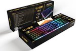 Camel Tech Sahara RGB Wired Keyboard, Surrounding RGB Lights, Fully Customizable Software, Arabic/English Layout, Red Gaetron Switch, Arm Rest , Black | 7340446630038