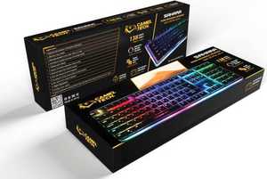 Camel Tech Sahara RGB Wired Keyboard, Surrounding RGB Lights, Fully Customizable Software, Arabic/English Layout, Red Gaetron Switch, Arm Rest , Black | 7340446630038