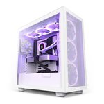 NZXT H7 Air Flow ATX Mid Tower Gaming Case, 360mm Radiator Support, Tempered Glass Side Panel, 2x 120mm Quiet Airflow Fans, Supports Vertical GPU Mounting, White | CM-H71FW-01
