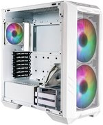 Cooler Master HAF 500 Mid Tower Case, 2x 120mm & 2x 200mm Pre-Installed Fan, Up to 360mm Radiator & 8x Fan Support, Tempered Glass Side Panel, Mesh Front Panel, White | H500-WGNN-S00