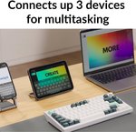 Keychron Q1 HE QMK Wireless Mechanical Keyboard, Gateron Double-Rail Magnetic Nebula Switches, Fully Assembled Knob, OSA PBT Keycaps, Tri-Mode Connectivity, ENG-ARAB Layout, Shell White | Q1H-P1-AR