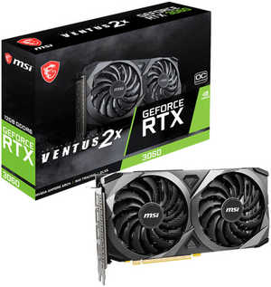 MSI Geforce RTX 3060 Ventus 2X OC Graphics Card, 12GB GDDR6 192-bit Mmeory, 3584 CUDA Cores, 1807 MHz Core Clock, 15 Gbps Memory Speed, PCI Express Gen 4, DP x 3,HDMI x 1 |