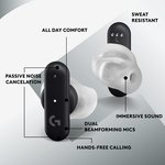  Logitech G FITS True Wireless Gaming Earbuds, Custom Moulded Fit, LIGHTSPEED + Bluetooth, Four Beamforming Microphones, PC, Mac, PS5, PS4, Mobile, Nintendo.