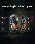 GravaStar Mercury M2 Gaming Mouse - MMO Computer Gaming Mouse with 26,000 dpi Optical Sensor - 78g Lightweight Hollow Design - 5 Programmable Buttons - 5...