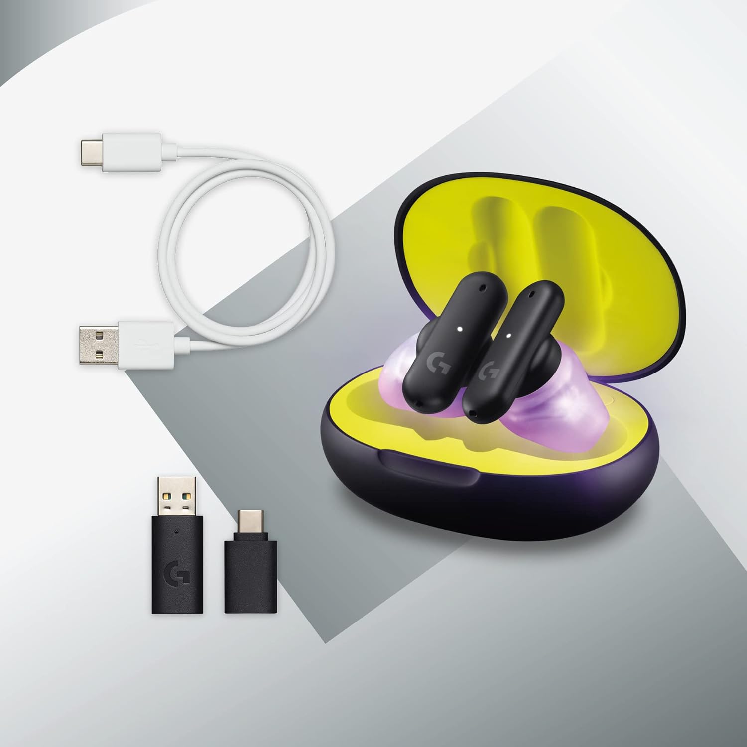  Logitech G FITS True Wireless Gaming Earbuds, Custom Moulded Fit, LIGHTSPEED + Bluetooth, Four Beamforming Microphones, PC, Mac, PS5, PS4, Mobile, Nintendo.