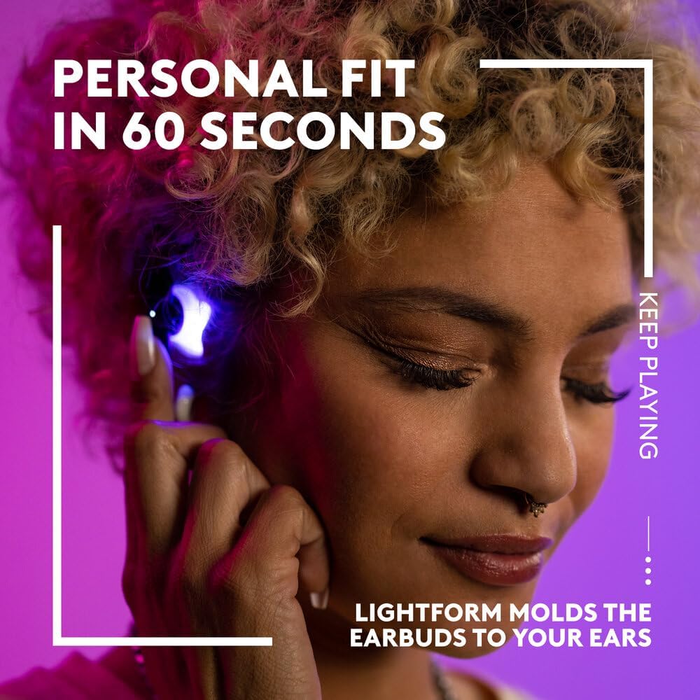  Logitech G FITS True Wireless Gaming Earbuds, Custom Moulded Fit, LIGHTSPEED + Bluetooth, Four Beamforming Microphones, PC, Mac, PS5, PS4, Mobile, Nintendo.