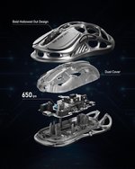 GravaStar Mercury M2 Gaming Mouse - MMO Computer Gaming Mouse with 26,000 dpi Optical Sensor - 78g Lightweight Hollow Design - 5 Programmable Buttons - 5...