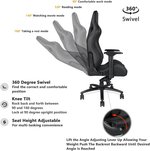  Anda Seat Dark Knight Premium Gaming Chair, Frog seat tray big memory lumbar pillow big memory headrest pillow 65mm casters black aluminum base, carbon pvc | AD12XL-DARK-B-PV/C-B01