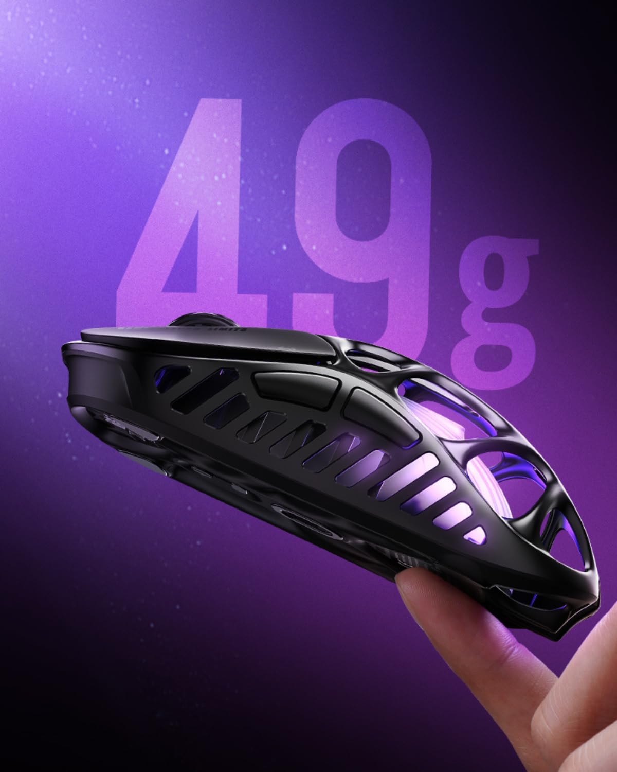  GravaStar Mercury X Pro Wireless Gaming Mouse â€“ 32,000 DPI PAW 3950 Sensor, 8,000Hz Polling Rate, Only 49g, Magnesium Alloy Hollow Frame, RGB Lighting, 5