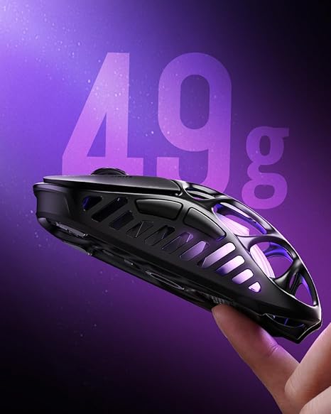 GravaStar Mercury X Pro Wireless Gaming Mouse, Come with 8K Dongle â€“ 32,000 DPI PAW 3950 Sensor, 8,000Hz Polling Rate, Only 49g, Magnesium Alloy Hollow Frame, RGB Lighting, 5 Programmable Buttons