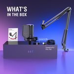  FIFINE Gaming PC USB Microphone, RGB Computer Mic for PS4/5, Podcast Condenser Mic with Boom Arm, Pop Filter, Mute Button for Streaming, Twitch, Online Chat...