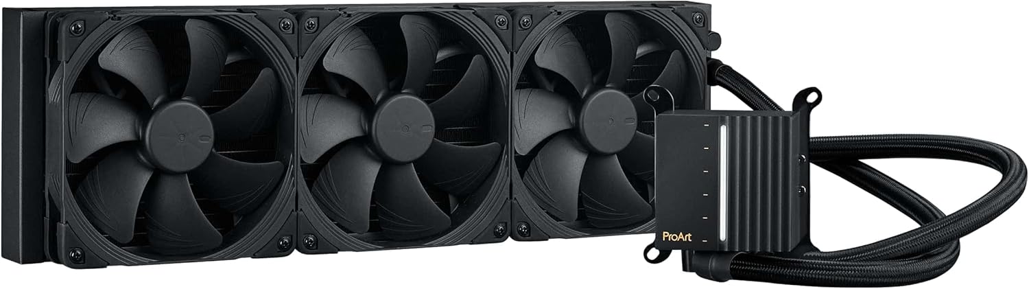 ASUS ProArt LC 420 - AiO Liquid Cooling with Illuminated System Status Meter and Three Noctua NF-A14 industrialPPC-2000 PWM 140mm Radiator Fans