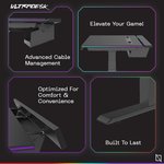  Navodesk APEX ULTRADESK, Electric Standing Desk with RGB Lighting and Cable Mangement, Premium Computer Gaming Desk (Black, 150 x 81 CM)
