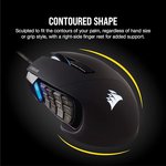 Corsair Scimitar RGB Elite, MOBA/MMO Gaming Mouse, Black, Backlit RGB LED, 18000 DPI, Optical