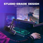  FIFINE Boom Arm Mic Stand, Low Profile Microphone Arm Stand, Podcast Mic Boom Arm with Desk Mount, Cable Channels Management, Metal Boom Arm White for...