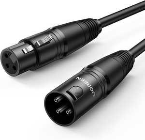 UGREEN XLR Cable, Microphone XLR Male to Female Extension Cable 2M XLR Jack Extender Cord for PA System, Studio Recorder, Amplifier, Mixer, Speaker System, or Professional Recording, Playing Live