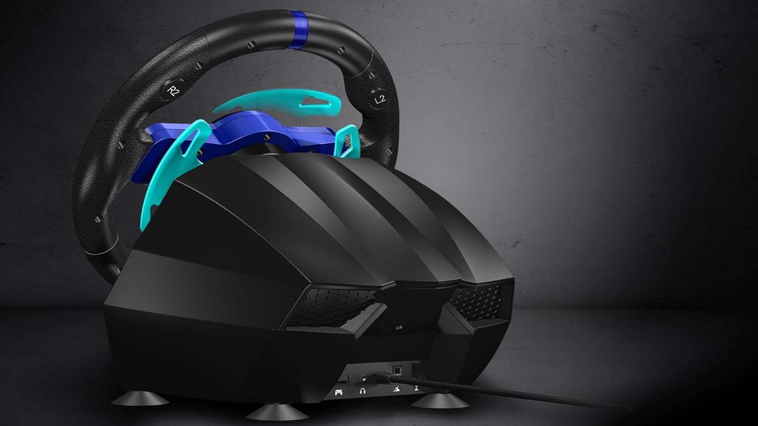  Flashfire F111 Racing Wheel,Pedals, Shifter, Hall-Effect Sensor, Vibration Feedback Function, Adjustable Rotation 270Â° and 900Â°, Blue/Black for PlayStation...