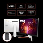  BenQ MOBIUZ EX3210U 32 Inch 4K IPS Gaming Monitor, 144Hz 1ms, HDR600, True 10-bit, HDMI 2.1, 98% P3, 99% Adobe RGB, Gaming Color Optimizer, FreeSync Premium...