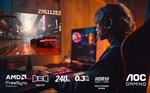 AOC 27G11ZE2 27" 240Hz Gaming Monitor, Fast IPS, Adaptive Sync, 240Hz, 0.3ms, FHD 1920 x 1080, HDR10, 3-Sided Frameless, Low input lag, Flicker Free,...
