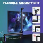  FIFINE Boom Arm Mic Stand, Low Profile Microphone Arm Stand, Podcast Mic Boom Arm with Desk Mount, Cable Channels Management, Metal Boom Arm White for...
