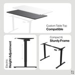  Navodesk LITE, Electric Height Adjustable Standing Desk, Electric Sit-Stand Desk with a Storage Hook for Small Backpacks or Heaphones, Ergonomic Adjustable..