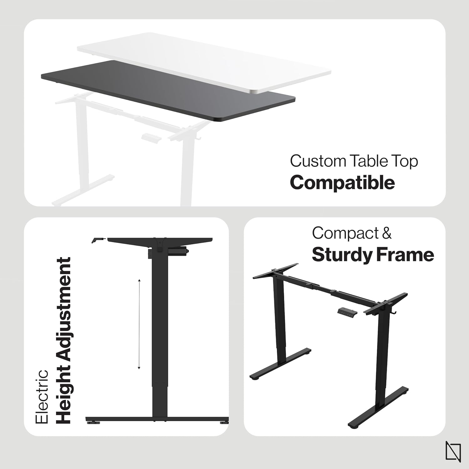  Navodesk LITE, Electric Height Adjustable Standing Desk, Electric Sit-Stand Desk with a Storage Hook for Small Backpacks or Heaphones, Ergonomic Adjustable..