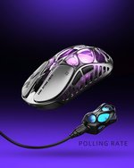  GravaStar Mercury X Pro Wireless Gaming Mouse â€“ 32,000 DPI PAW 3950 Sensor, 8,000Hz Polling Rate, Only 49g, Magnesium Alloy Hollow Frame, RGB Lighting, 5