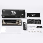  YUNZII AL71 68% Mechanical Keyboard, Full Aluminum CNC, Hot Swappable Gasket, 2.4GHz Wireless BT5.0/USB-C Wired Gaming Keyboard,NKRO Programmable RGB...