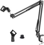 Microphone Stand Broadcast Studio Mic, Suspension Boom Scissor, Arm Stand, Adjustable Legs, Folding Type, Convenient To Carry, Easy to Suitable For All Mics, Completely Flexible, Black |