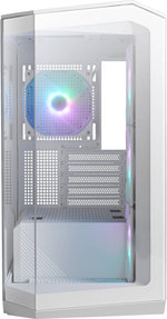 MSI MAG PANO M100R PZ Micro ATX Gaming Case, 270Â° Pano Temp Glass Panel, 4* aRGB Fans & Up to 360mm AIO, 1x 2.5"/3.5 Drive Bay, Support Back-Connect Motherboard, USB-/ USB-A, White | 306-7G24W21-809