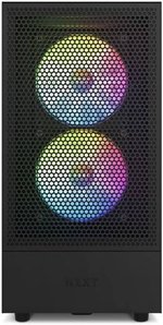 NZXT H5 Flow RGB All Black, Mid Tower ATX Case, Up to 240mm Radiator Support, Tempered Glass Front Panel, Built-in RGB, Spacious Cable Management, Black | CC-H51FB-R1