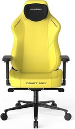 DXRacer Craft Pro Classic Gaming Chair, Alumnum Base, High-Density Memory Foam, Adjustable Memory/Recline, 4D Armrests, Multi-fun Tilt, 2.36" Caster, Class 4 Hydraulics, Yellow | CRA-PR001-Y-H1