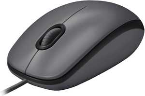 Logitech M100 Wired USB Mouse, Smooth Cursor Control, No Software Set Up, Gray - Black | 910-005003