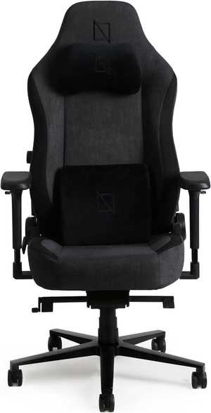 APEX Chair, Premium Ergonomic Gaming Chair with Memory Foam Pillows, Magnetic Headrest & Integrated Lumbar Support By Navodesk (SOFT FABRIC - M, CARBON BLACK)