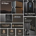  TP-Link BE19000 Tri-Band Wi-Fi 7 Router, 2.4GHz, 5GHz & 6GHz Frequency, Up to 11520 Mbps WiFi Speed, 8x Optimally Positioned Antennas, Beamforming, Black | Archer BE800