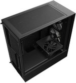 NZXT H5 Flow RGB All Black, Mid Tower ATX Case, Up to 240mm Radiator Support, Tempered Glass Front Panel, Built-in RGB, Spacious Cable Management, Black | CC-H51FB-R1