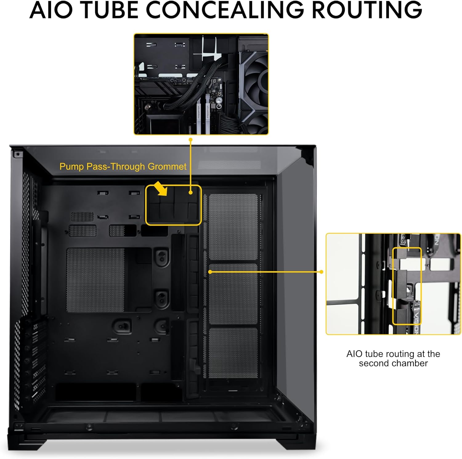 Lian Li O11 Vision Compact Black-Steel-Tempered Glass ATX Mid Tower Computer Case-Back Connect Support-O11VPX