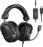  FIFINE Gaming Headset for PC, USB Headset with 7.1 Surround Sound, Detachable Microphone, Control Box, 3.5mm Headphones Jack, Gamer Over-Ear Wired Headset...