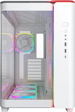 MONTECH, KING 95 PRO Dual-Chamber ATX Mid-Tower PC Gaming Case, High-Airflow, Toolless Panels, Sturdy Curved Tempered Glass Front, Six ARGB PWM Fan Pre-installed with Fan Hub, White