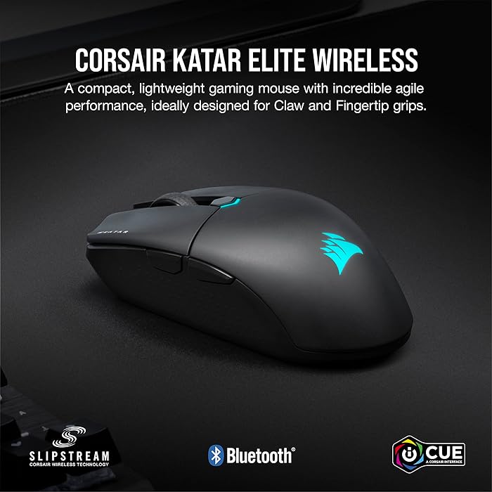 CORSAIR KATAR Elite Wireless Gaming Mouse Black 26000 DPI Op