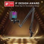  FIFINE Gaming PC USB Microphone, RGB Computer Mic for PS4/5, Podcast Condenser Mic with Boom Arm, Pop Filter, Mute Button for Streaming, Twitch, Online Chat...