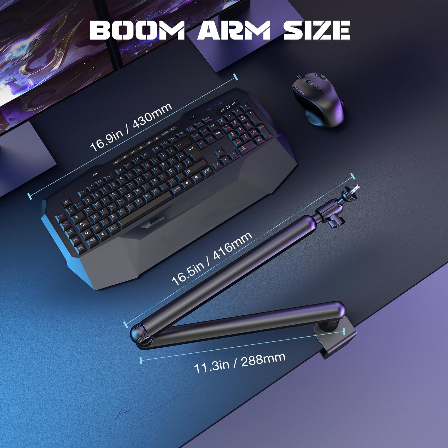  FIFINE Boom Arm Mic Stand, Low Profile Microphone Arm Stand, Podcast Mic Boom Arm with Desk Mount, Cable Channels Management, Metal Boom Arm White for...